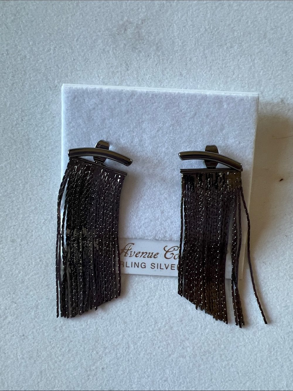 5th Avenue Collection Black Fringe drop earrings